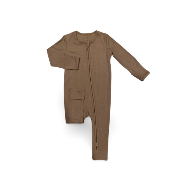 Ribbed Rompers Chocolate - Modest Baby