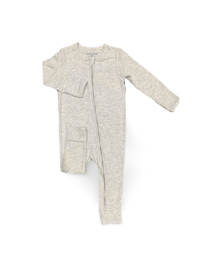 Ribbed Rompers Heather Grey - Modest Baby