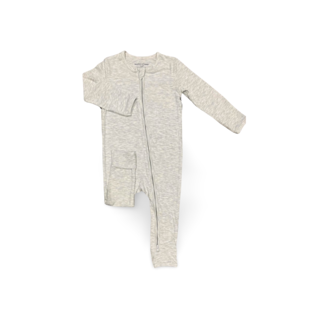 Ribbed Rompers Heather Grey - Modest Baby