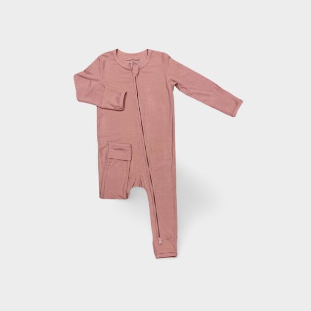 Ribbed Rompers Rose - Modest Baby Co